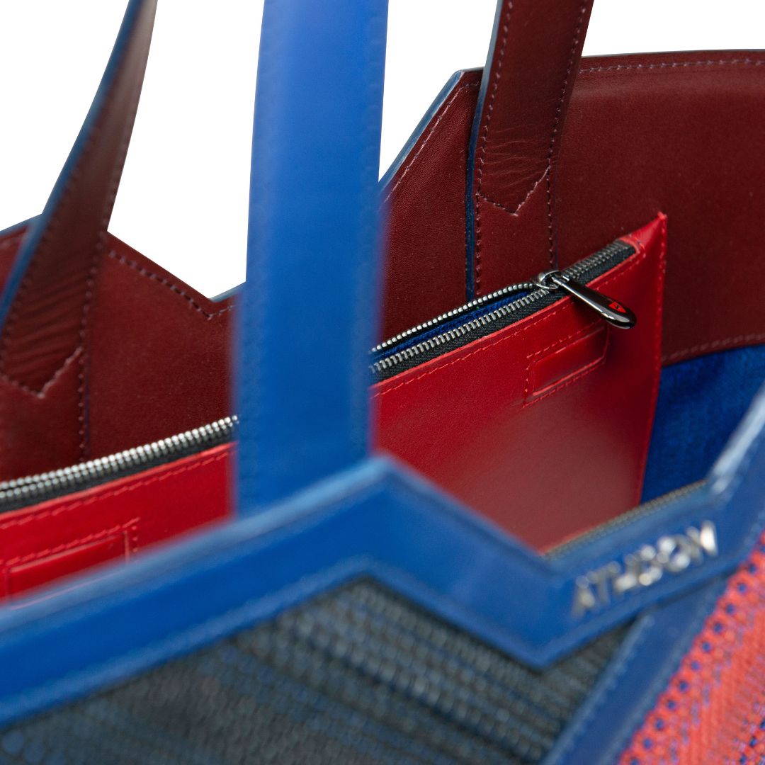 Leather and Braided Cotton Shopping Bag “Andolla”