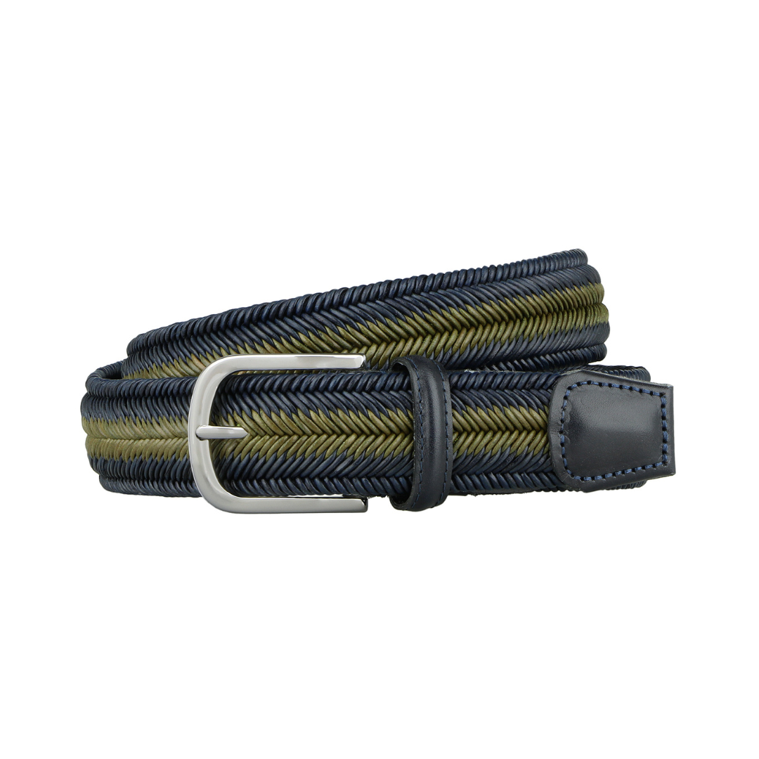 Leather Fishbone Stretch Belt Re-Circle