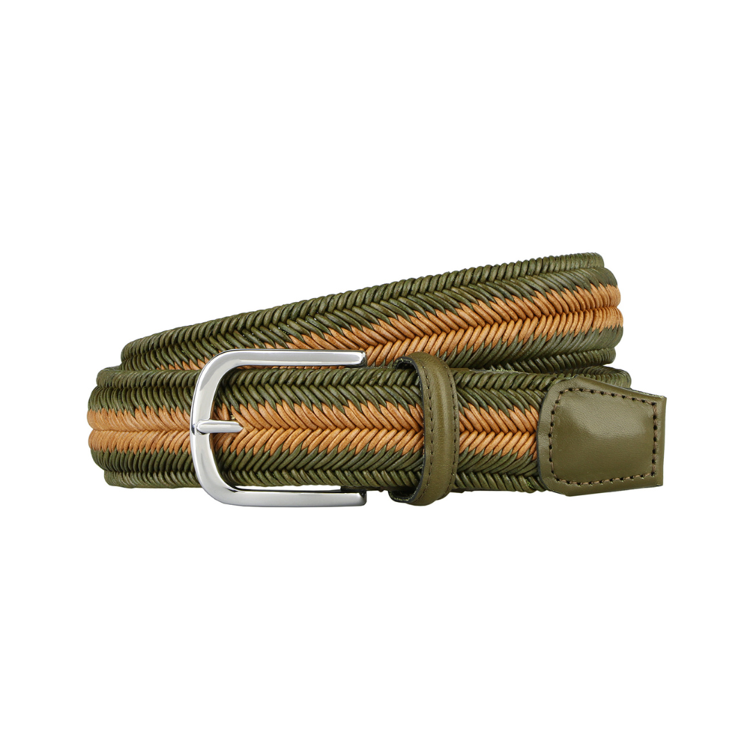 Leather Fishbone Stretch Belt Re-Circle
