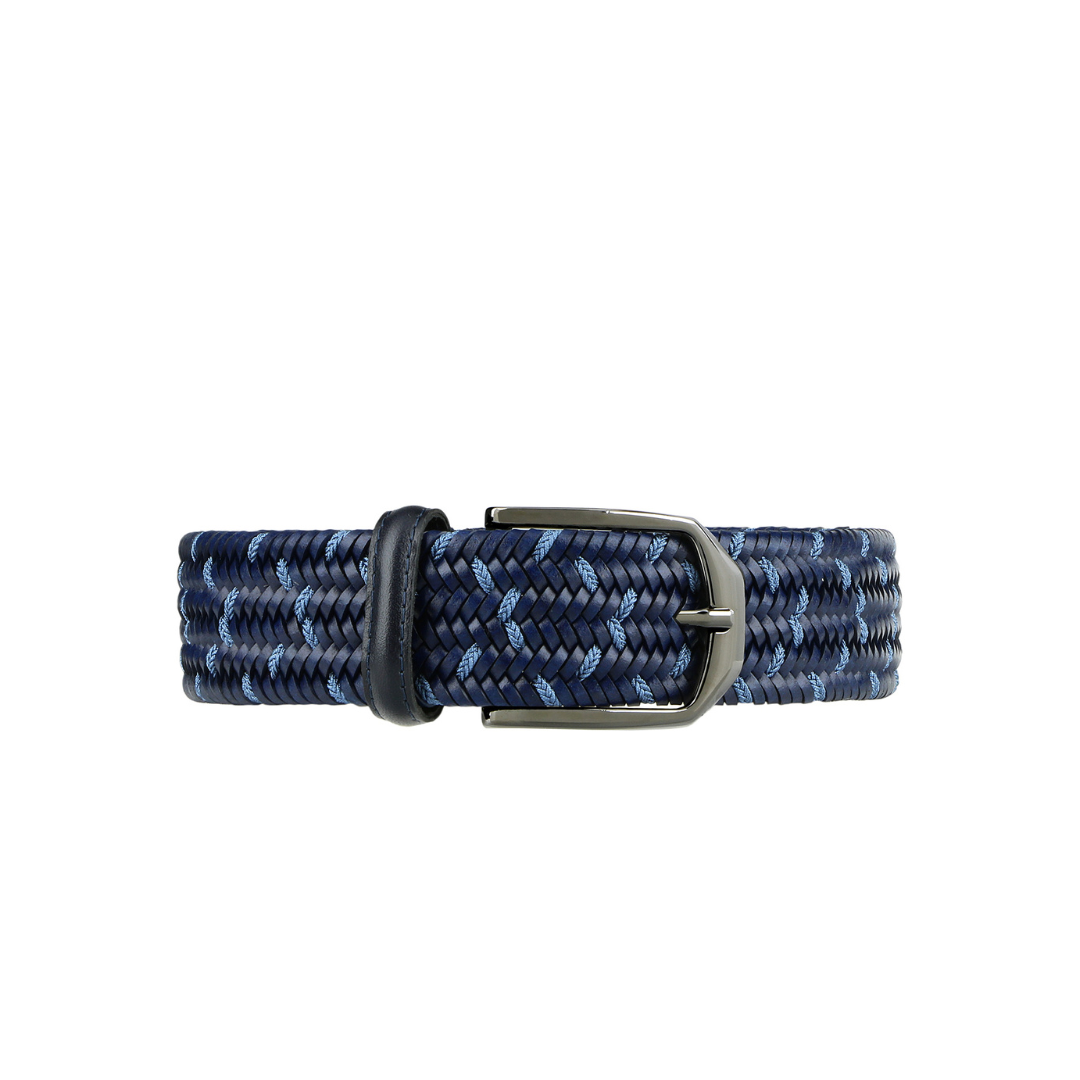 Leather and Rayon Stretch Belt