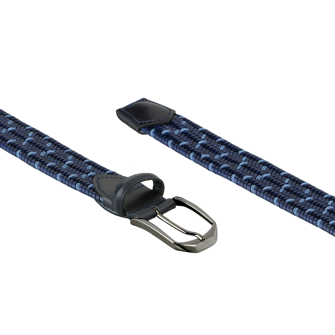 Leather and Rayon Stretch Belt