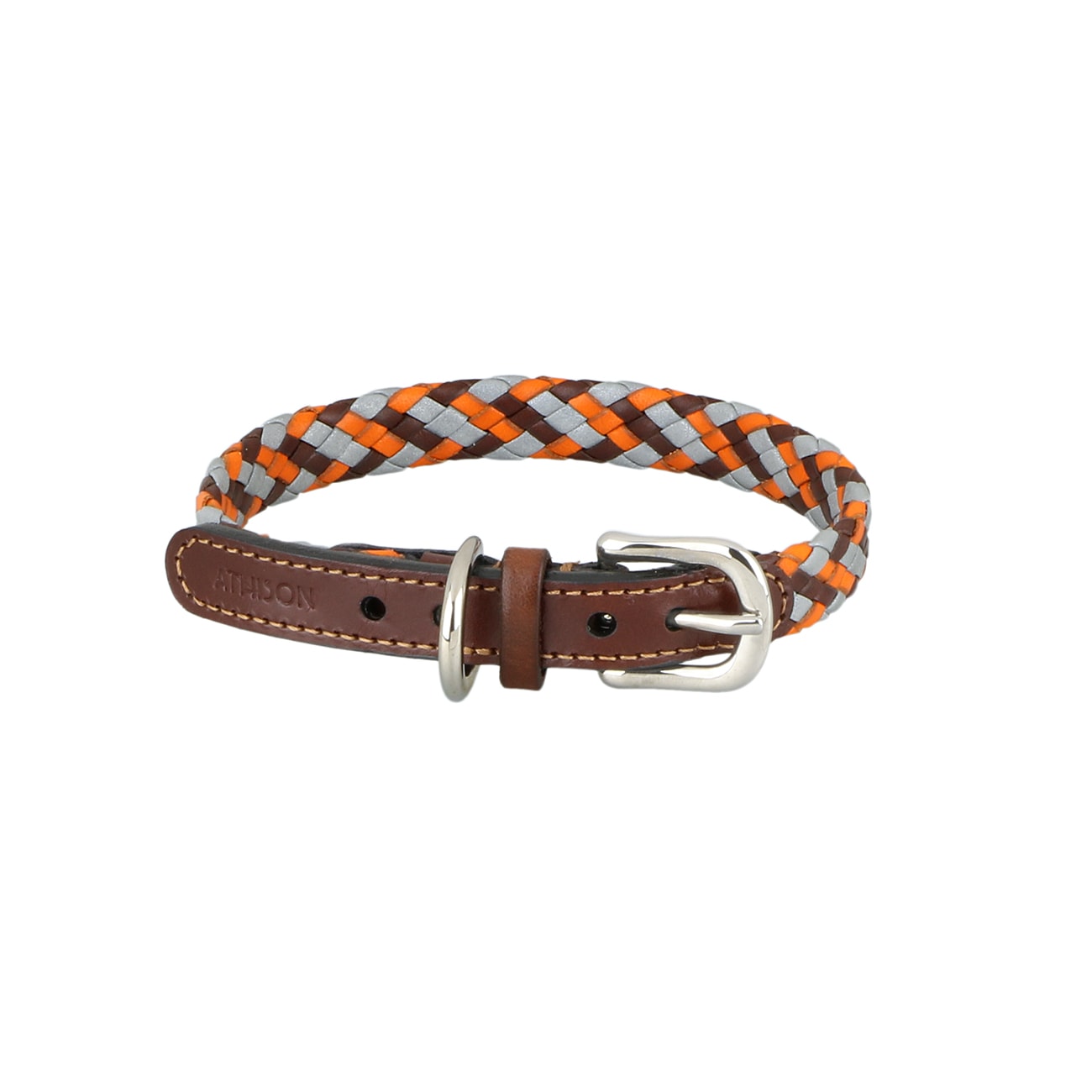 Leather and Reflector Dog Collar - Small