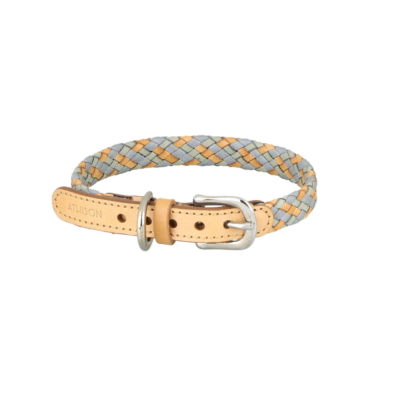 Leather and Reflector Dog Collar - Small