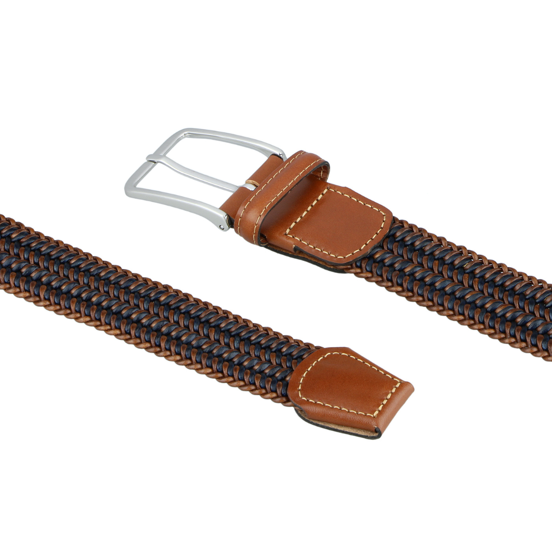 Leather Stretch Belt Re-Circle Bicolor